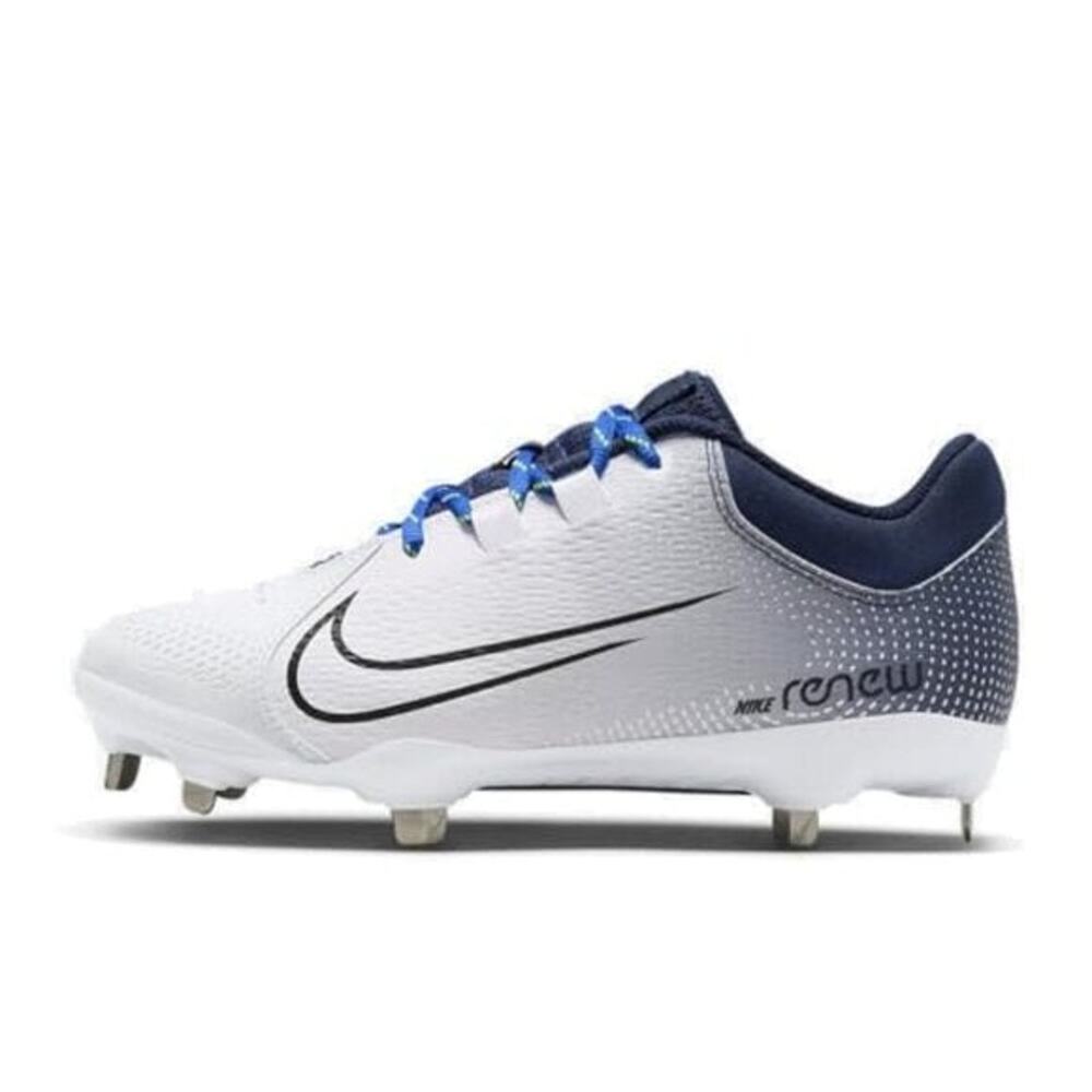 Women's Nike Hyperdiamond 4 Pro Metal Softball Cleats - Navy & White - 8 NWOB